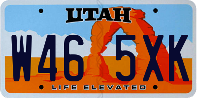 UT license plate W465XK