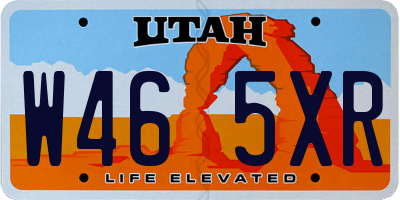 UT license plate W465XR