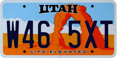 UT license plate W465XT