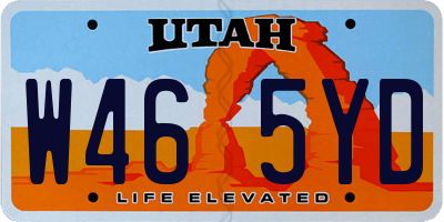 UT license plate W465YD