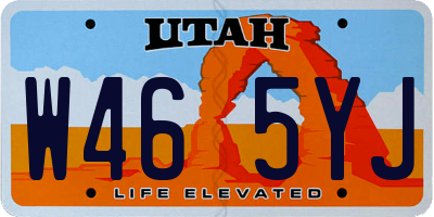 UT license plate W465YJ