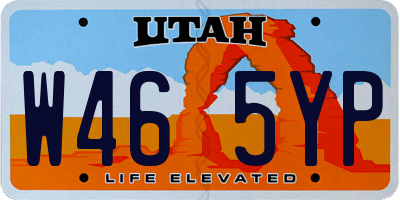 UT license plate W465YP