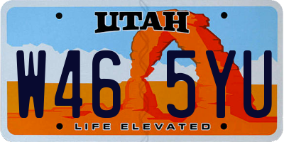 UT license plate W465YU