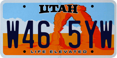 UT license plate W465YW