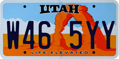 UT license plate W465YY