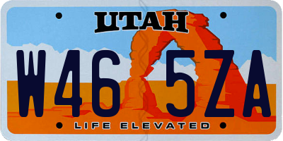 UT license plate W465ZA