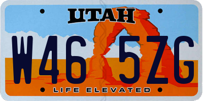 UT license plate W465ZG