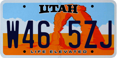 UT license plate W465ZJ