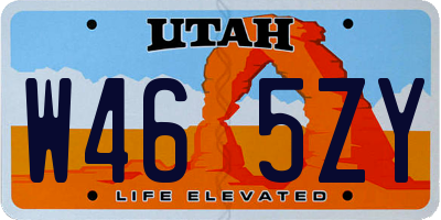 UT license plate W465ZY