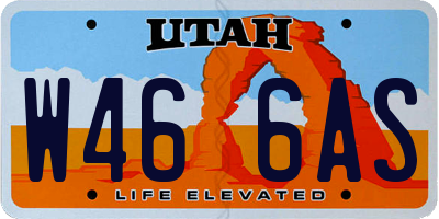 UT license plate W466AS