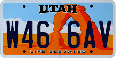 UT license plate W466AV