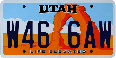 UT license plate W466AW