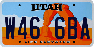 UT license plate W466BA