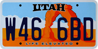 UT license plate W466BD