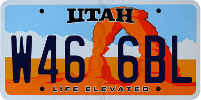 UT license plate W466BL