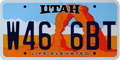 UT license plate W466BT