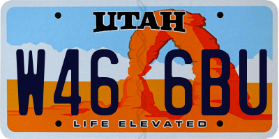 UT license plate W466BU