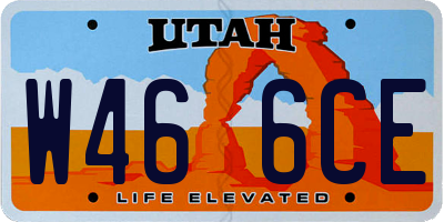 UT license plate W466CE