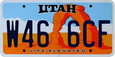 UT license plate W466CF