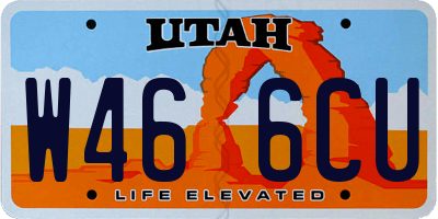 UT license plate W466CU