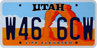 UT license plate W466CW