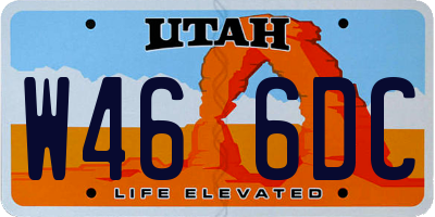 UT license plate W466DC