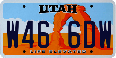 UT license plate W466DW