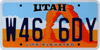 UT license plate W466DY