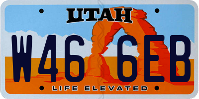 UT license plate W466EB