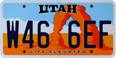 UT license plate W466EF