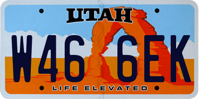UT license plate W466EK