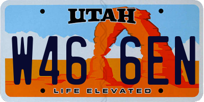 UT license plate W466EN