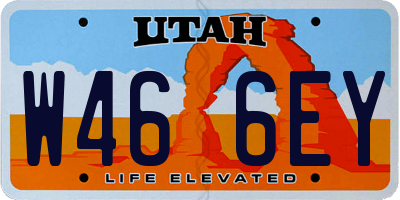 UT license plate W466EY