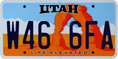 UT license plate W466FA