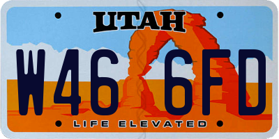 UT license plate W466FD