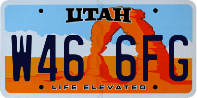 UT license plate W466FG