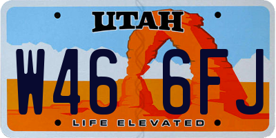 UT license plate W466FJ