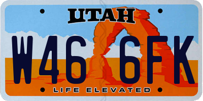 UT license plate W466FK