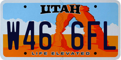 UT license plate W466FL