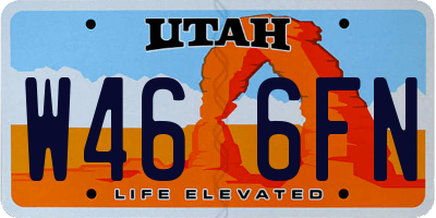 UT license plate W466FN