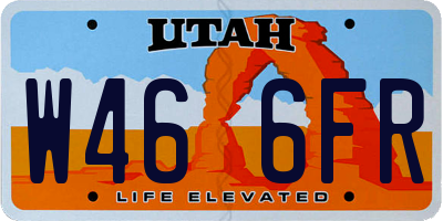UT license plate W466FR