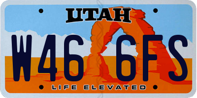 UT license plate W466FS