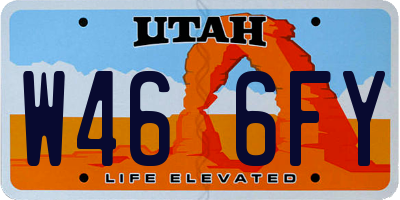 UT license plate W466FY