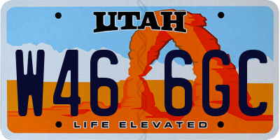 UT license plate W466GC