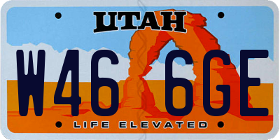 UT license plate W466GE