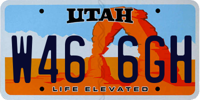 UT license plate W466GH