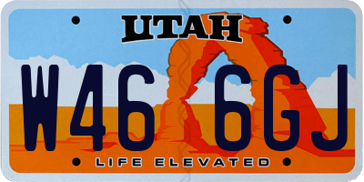 UT license plate W466GJ