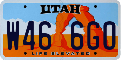 UT license plate W466GO