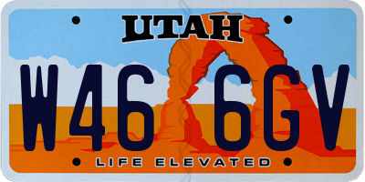 UT license plate W466GV