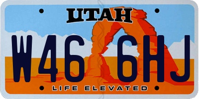 UT license plate W466HJ